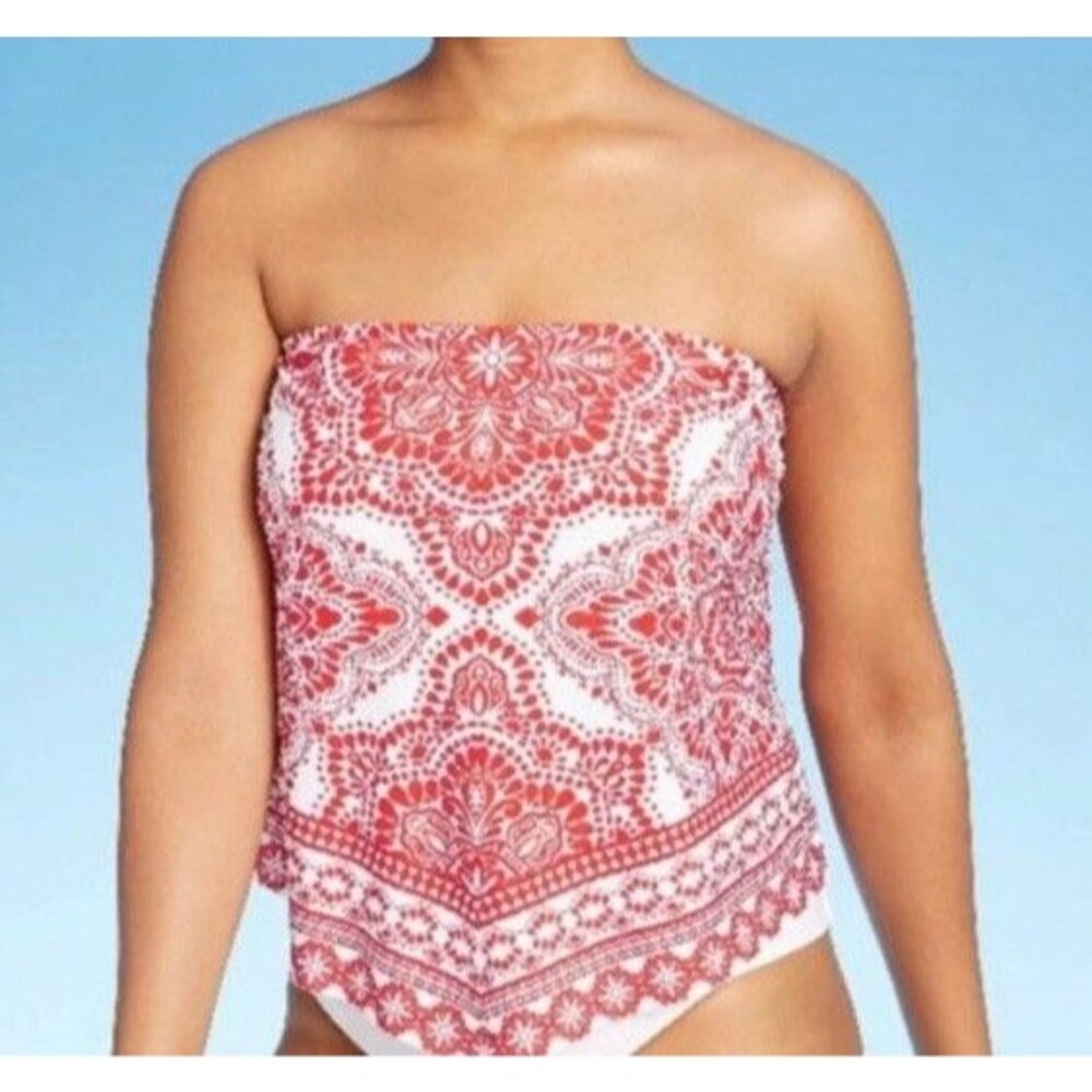 New Kona Sol Handkerchief Floral Geometric Halter top size M shelf bra